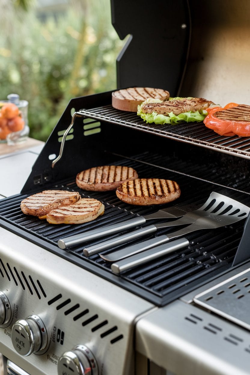 A stainless steel grilling tool set, a practical Father's Day gift for step dad