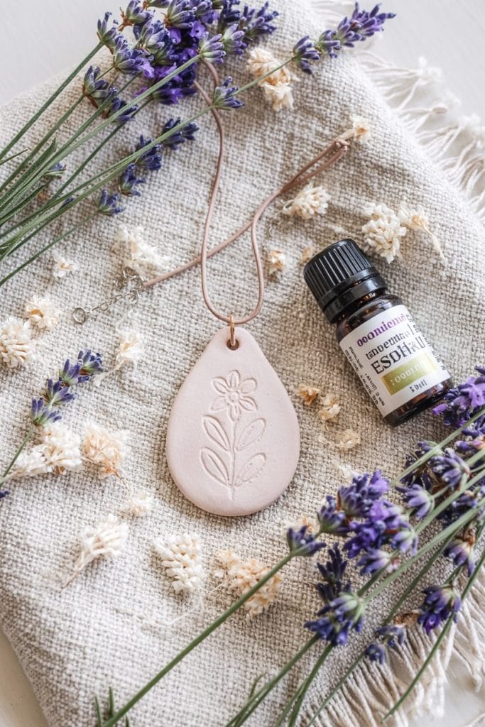 Handmade aromatherapy clay diffuser necklace