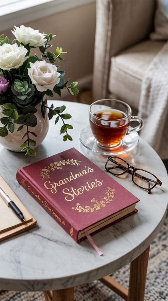 Storyworth storytelling book with grandma's memories