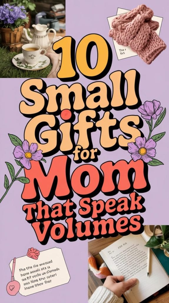 small Mother's Day gifts collage with lavender aesthetic