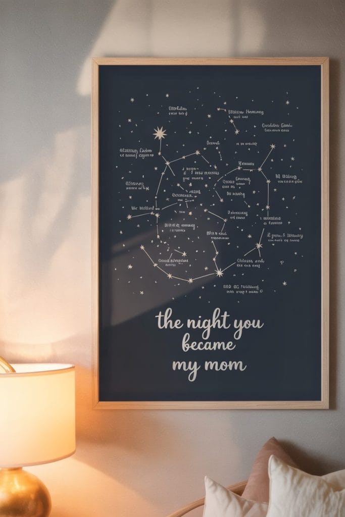 Custom star map print of the night baby was born