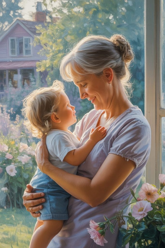 Custom art print of family memory from her perspective