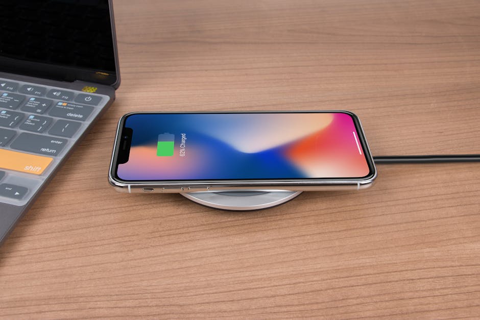 A wireless charging station on a desk, a practical Father's Day gift for step dad